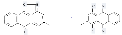 9,10-Anthracenedione,1-amino-4-bromo-2-methyl- can be prepared by 4-methyl-anthra[1,9-cd]isoxazol-6-one by heating